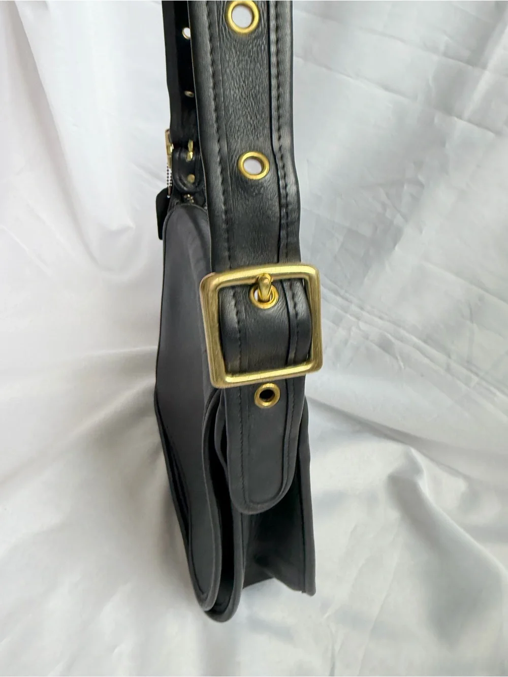 Vintage Coach Legacy Patricia 9951 Black Leather Saddle Crossbody Bag USA Era - Picture 16 of 16